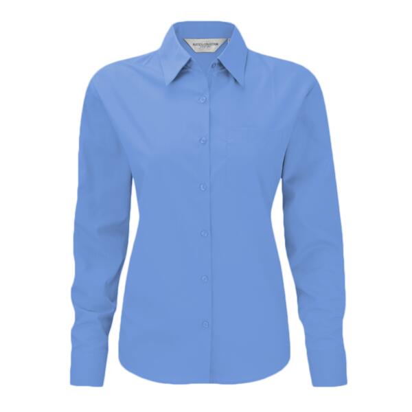 Russell Collection Ladies Long Sleeve Easy Care Poplin Shirt Thumbnail