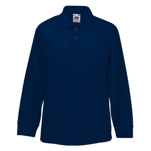 Fruit of the Loom Kids Long Sleeve Poly/Cotton Piqué Polo Shirt Thumbnail