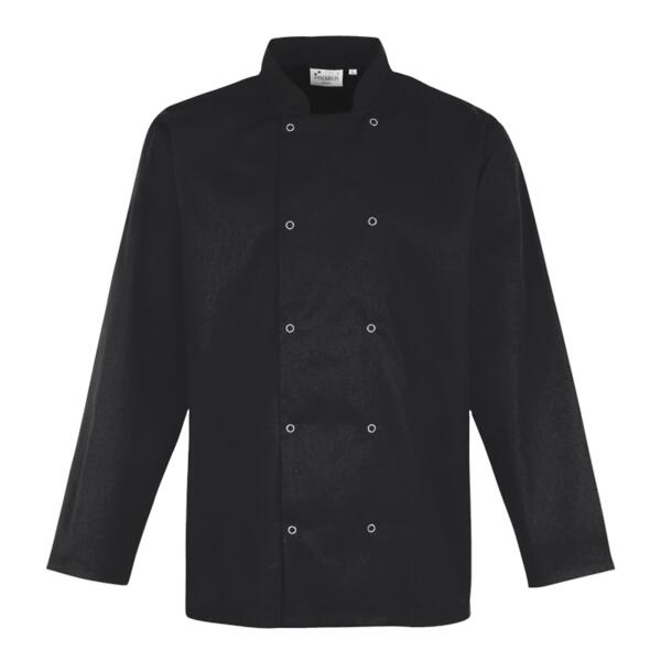 Premier Unisex Long Sleeve Stud Front Chef's Jacket Thumbnail