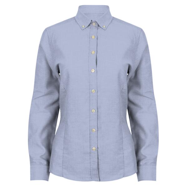 Henbury Ladies Modern Long Sleeve Regular Fit Oxford Shirt Thumbnail