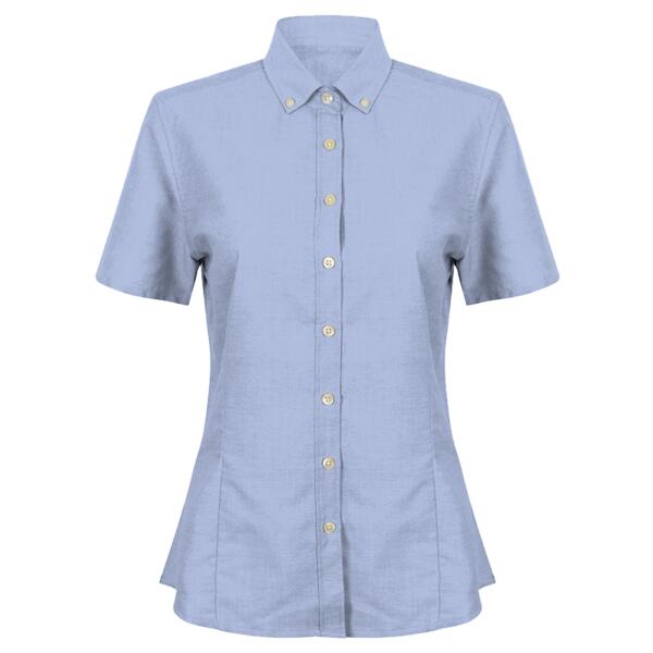 Henbury Ladies Modern Short Sleeve Regular Fit Oxford Shirt Thumbnail