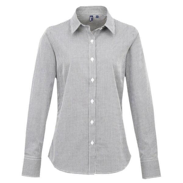 Premier Ladies Gingham Long Sleeve Shirt Thumbnail