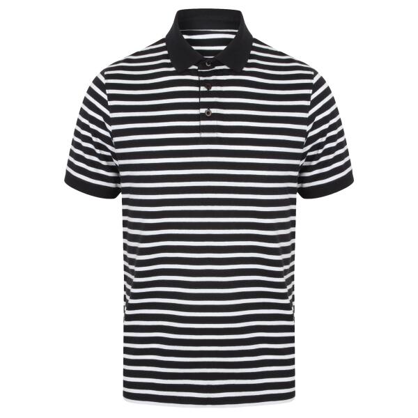 Front Row Striped Jersey Polo Shirt Thumbnail