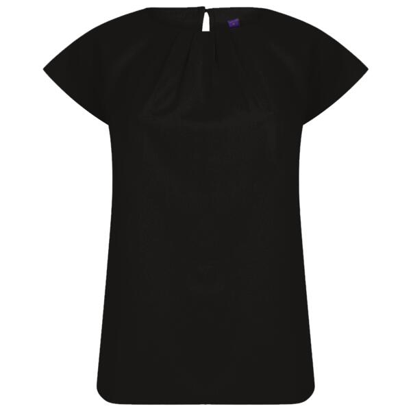 Henbury Ladies Pleat Front Short Sleeve Blouse Thumbnail