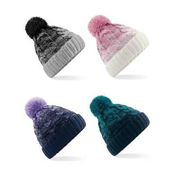 Beechfield Ombré Pom Pom Beanie (lavender) Thumbnail
