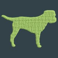 Border Terrier Electric Green - Corkscrew pom pom beanie Design