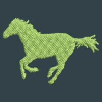 Horse Electric green  - Corkscrew pom pom beanie Design