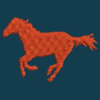 Horse Retro Blue- Corkscrew pom pom beanie Design