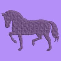 Horse Embroidered Lavender/navy - Beechfield Ombré Pom Pom Beanie Design