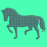 Horse Embroidered Teal/navy - Beechfield Ombré Pom Pom Beanie Design