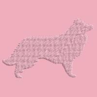Border Collie Dusty pink/off white  - Beechfield Ombré Pom Pom Beanie Design