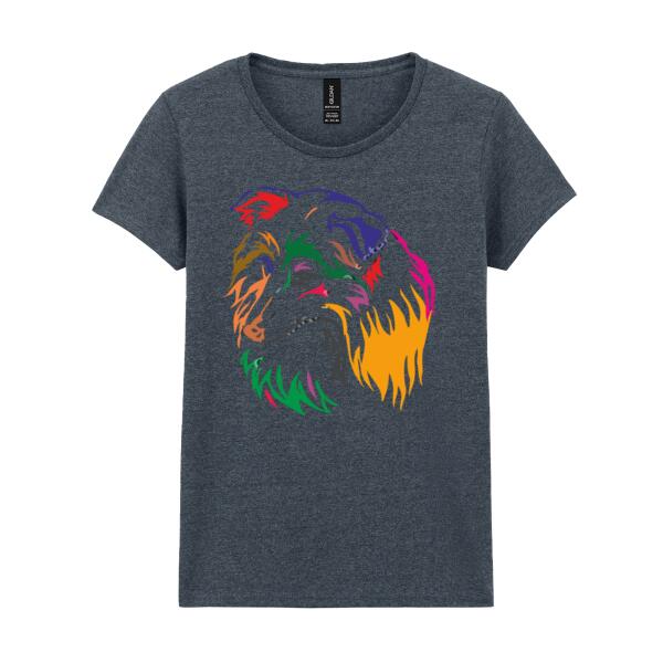 Multi coloured Sheltie printed  - Heavy cotton women's t-shirt Thumbnail