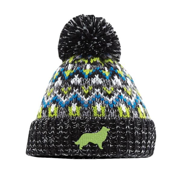 Border Collie Blizzard bobble beanie Liquorice zing Thumbnail