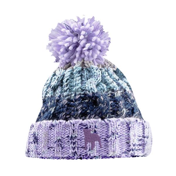 Staffie Lavender Fizz - Corkscrew pom pom beanie Thumbnail