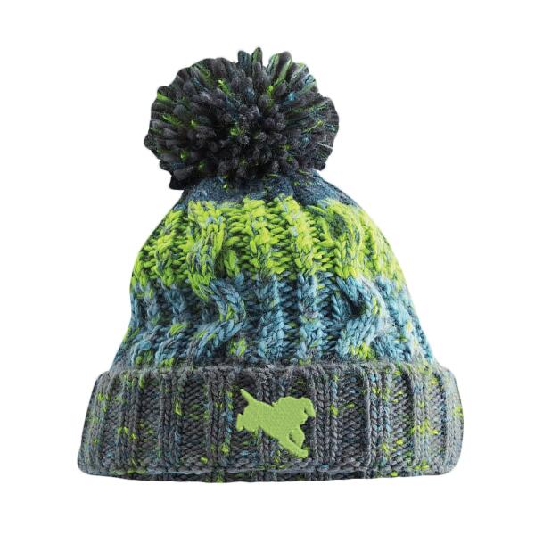 Working Cocker Electric grey - Corkscrew pom pom beanie 3 Thumbnail