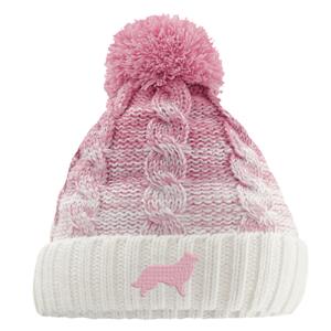 Border Collie Dusty pink/off white  - Beechfield Ombré Pom Pom Beanie Thumbnail