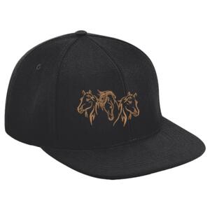 3 Horse embroidered  - Original flat peak 6-panel snapback Thumbnail