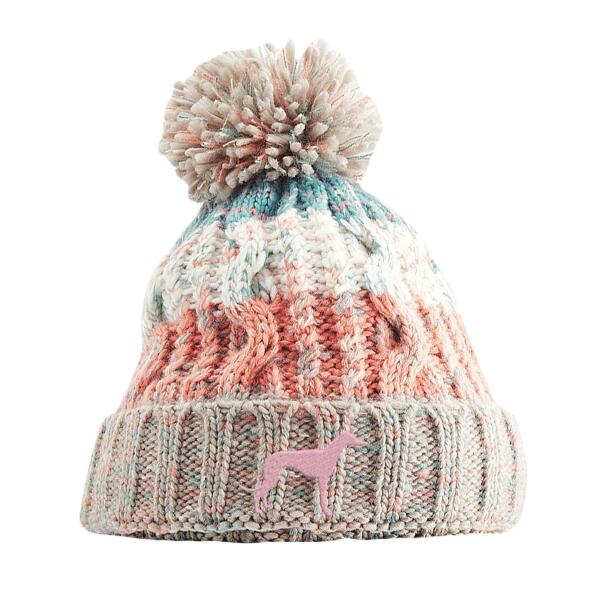 Whippet  - Corkscrew pom pom beanie Thumbnail