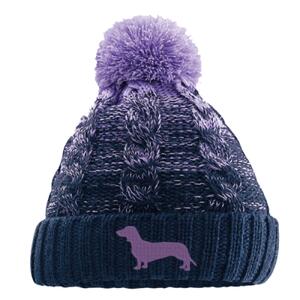 Dachshund  - Beechfield Ombré Pom Pom Beanie ( Lavender) Thumbnail