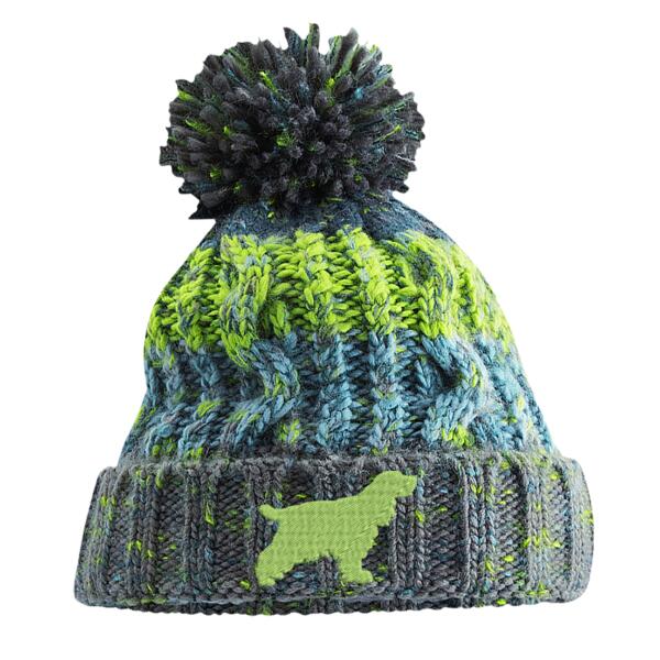 Cocker Electric green  - Corkscrew pom pom beanie Thumbnail