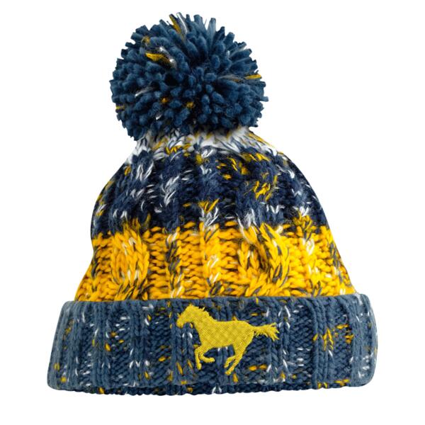 Horse Morning frost - Corkscrew pom pom beanie Thumbnail