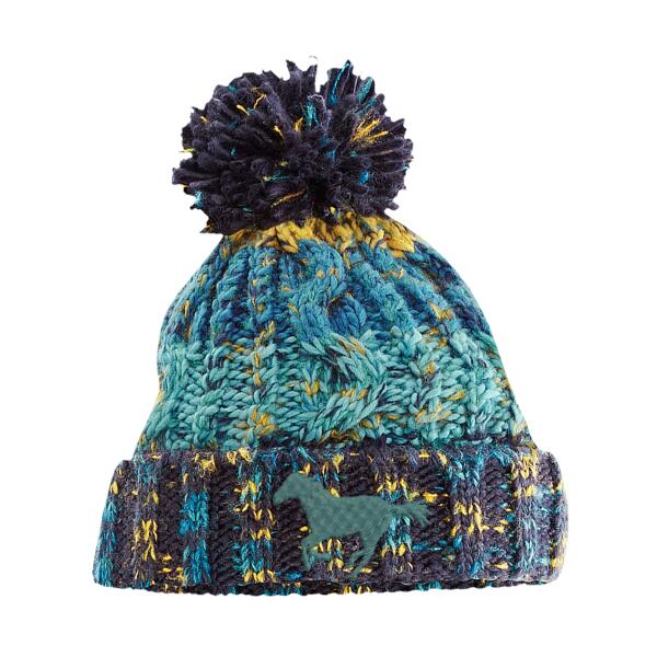 Horse Marine Splash - Corkscrew pom pom beanie Thumbnail