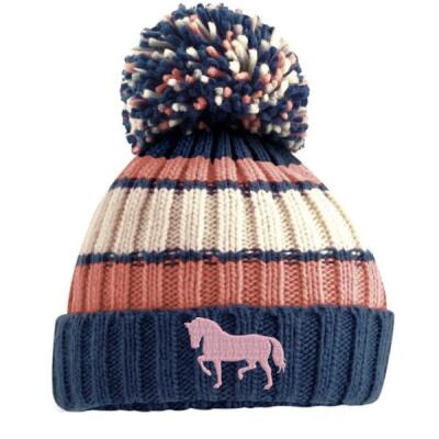Horse Embroidered - Hygge striped beanie Thumbnail