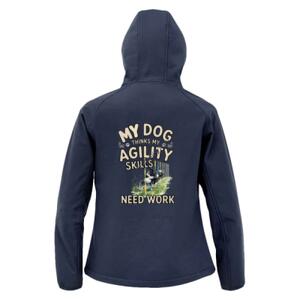 DOG SKILLS BORDER COLLIE - Result Recycled Ladies Three Layer Printable Hooded Soft Shell Jacket Thumbnail