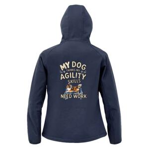 Sheltie Jumping - Result Recycled Ladies Three Layer Printable Hooded Soft Shell Jacket Thumbnail
